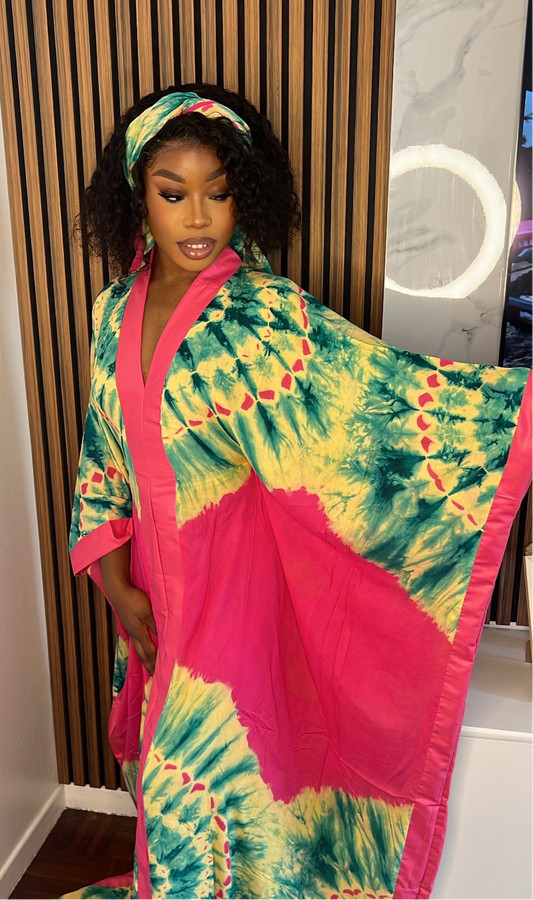 Robe Meulfeu rose et vert