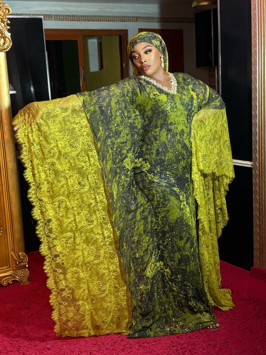 Robe chiffon dentelle